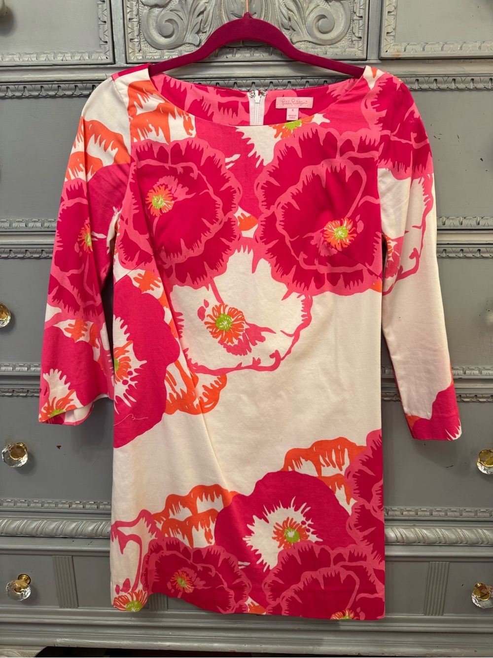 Lilly Pulitzer Pink and Orange Floral Shift Dress